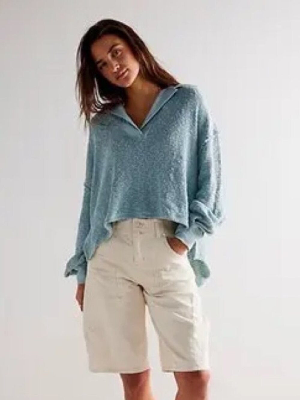 Free People We The Free Catch Waves Hacchi top - Blue Haze NWT!